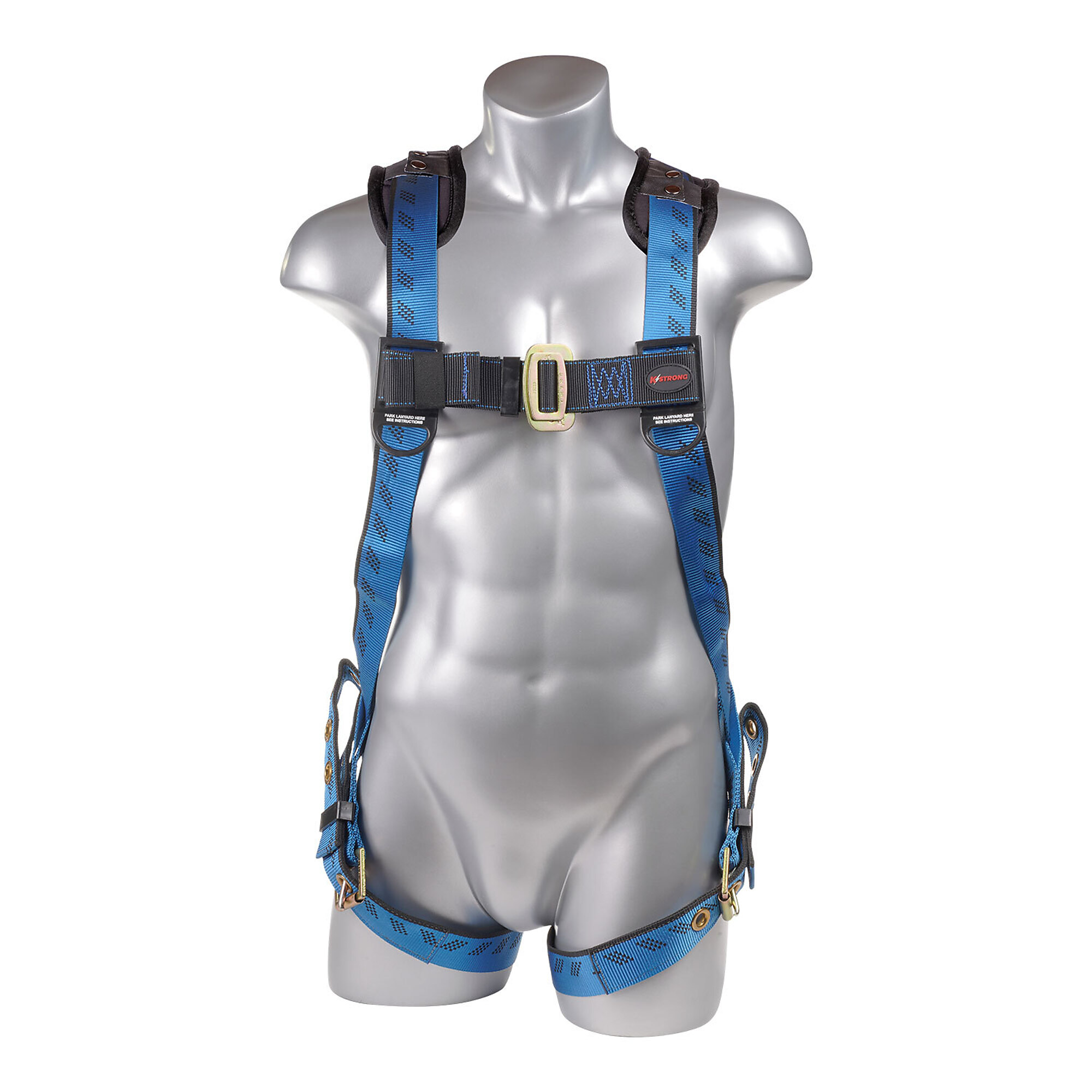 KStrong Kapture Essential 3-Point Full Body Harness — L-XL, Removable Shoulder Padding, Dorsal D-Ring, Tongue Buckle Legs, Model# UFH16101G-L-XL